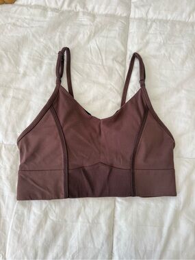 Nike Chocolate Brown Seamless Ribbed-Band Bralette